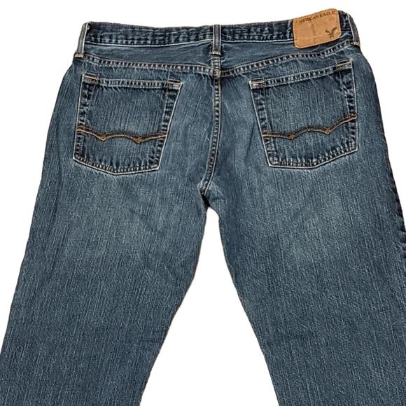 American Eagle straight leg jeans men's button fly distressed destroyed… - Picture 8 of 11
